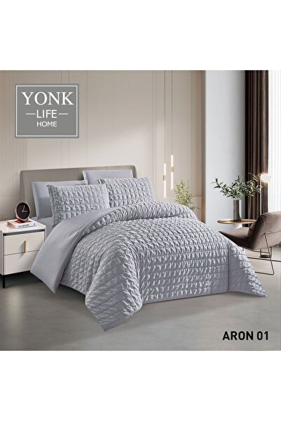 YONK مفرش سرير فاخر مزدوج عرائسي 6 قطع - 230*250 - لحاف نفرين عرائسي طقم 6 قطع