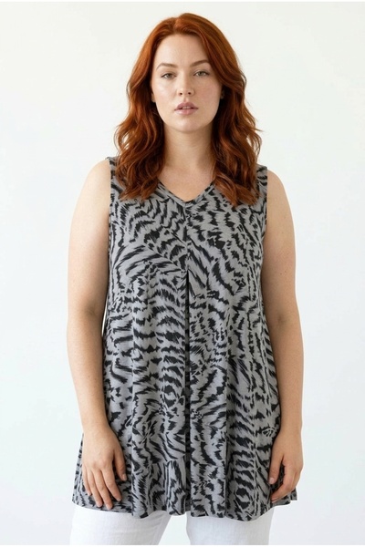 Stil Diva Pleated Sleeveless T-Shirt