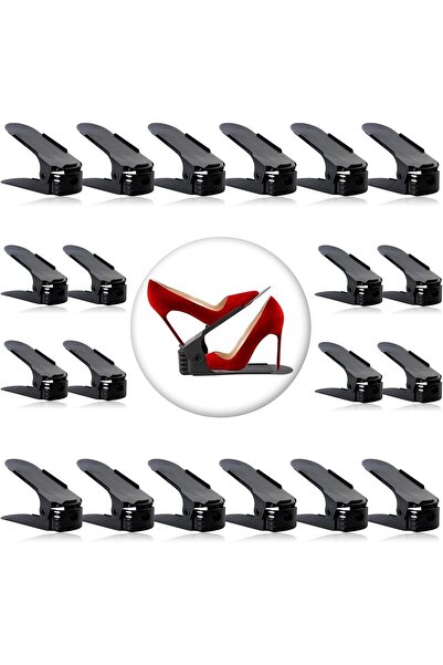 Neprock Pack of 20 Shoe Stackers, Space-saving Shoe Organiser with 4-Level Ad...