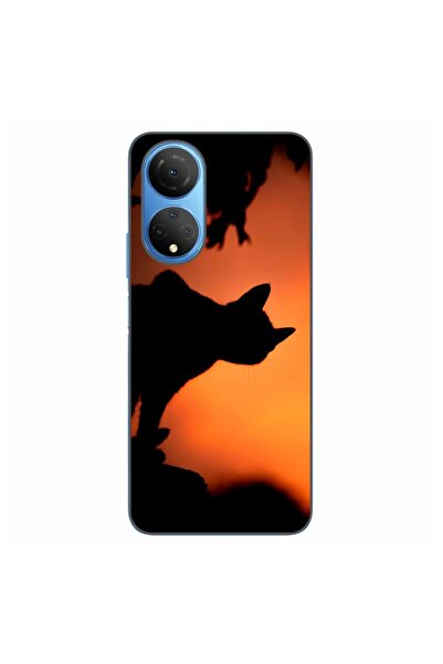OEM Husa compatibila cu Honor X7 Silicon Gel Tpu Model Halloween Pisica Neagra