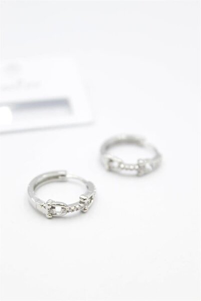 atastore2017 Jewelled Hoop Earrings - Silver
