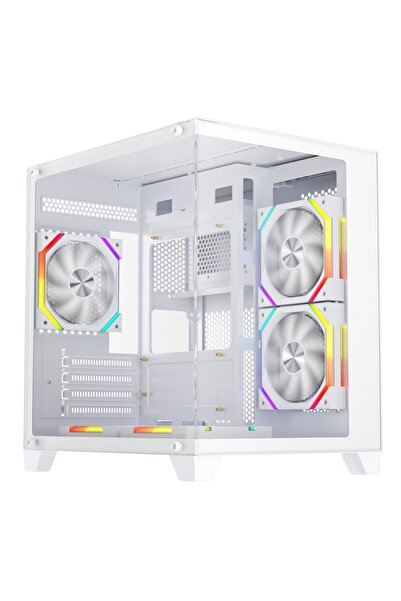 1ST PLAYER Carcasa 1stPLAYER® Gaming BV5-wh, 5 ventilatoare aRGB plus PWM, Mi...