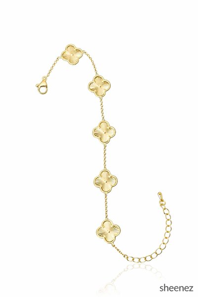 sheenez Çelik Şans Gold Zincir Kadın Bileklik ( EBAT 1CM)(UZUNLUK 22CM)