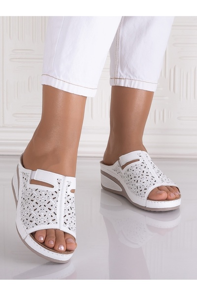 ADS Women's White Artemiis Slippers Made from Faux Leather, Size 36