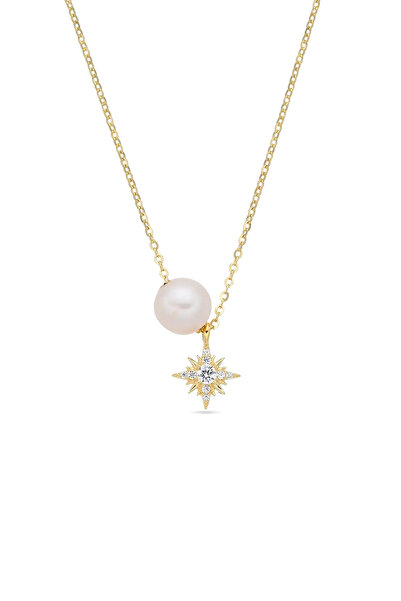 Lisa&Co. Lanț Argint Northern Star & Pearl