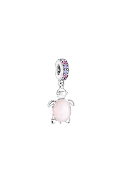 Charms Pink Murano Turtle Pendant