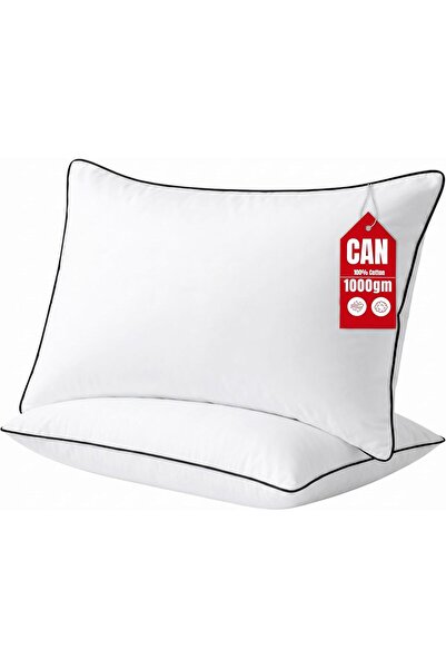 CAN Luxury Hotel Quality Memory Foam Pillows Pack of 2 - Premium 3D Microfibe...