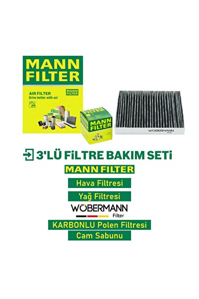 MANN Wöbermann+Mann Opel Corsa D 1.2 Twinport Filtre Bakım Seti 2007-2014 3KP