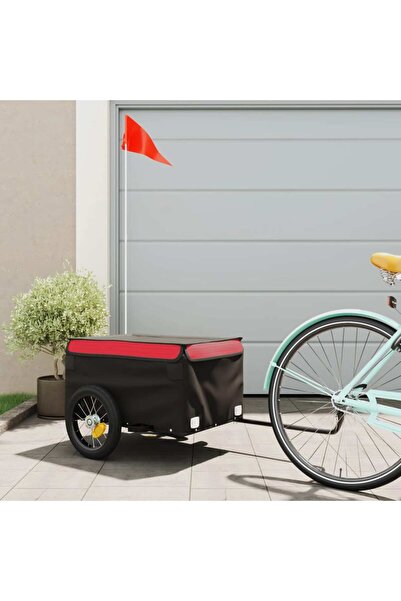 vidaxl Bicycle trailer, black and red, 30 kg, iron