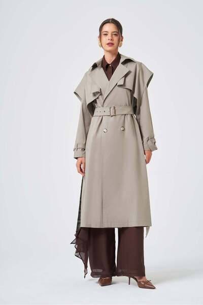 FTZ WOMEN Women's Trench Coat Stone 31354