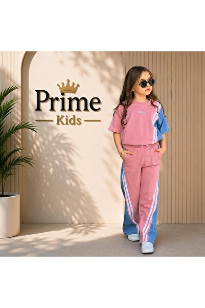 Prıme KIDS KIZ ÇOCUK Perfect Garnili Kısa Kollu Tshirt Bayramlık 5-14 Yaş