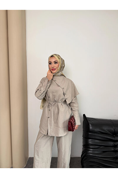 Mihran Butik طقم فستان نسائي من قماش كوبرا بتفاصيل مفصلة من ميلينا موديل