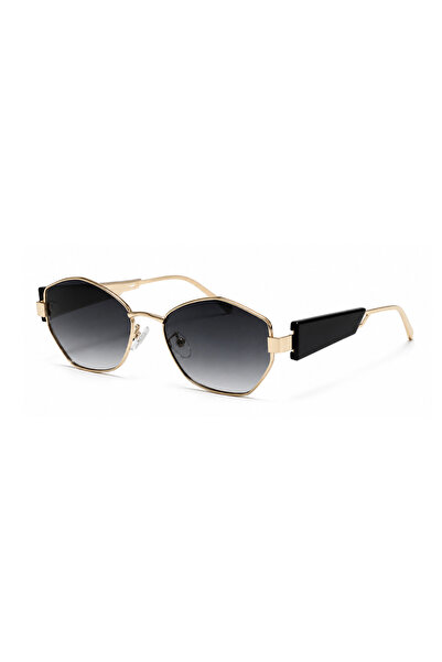 Toz Vintage Hovira Gold Black Detailed Gradient Glass Vintage Retro Sunglasses