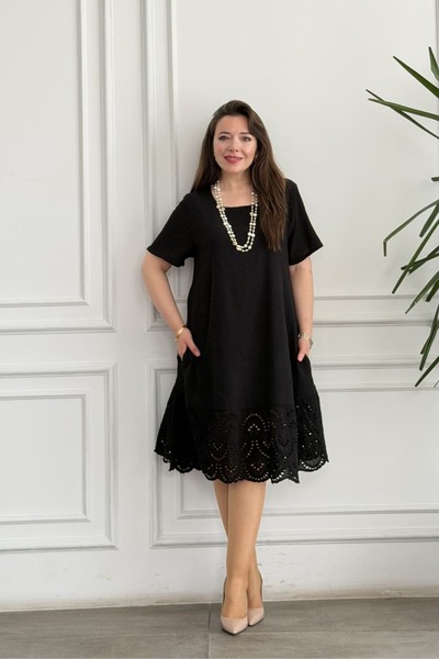 yb yağmur butik Dress with Scalloped Hem Detail