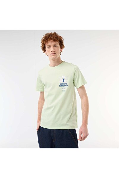 KIABI Printed Cotton Crew Neck T-Shirt GREEN