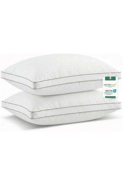 COTTON HOME ® Cuddle Pillows King Size Set of 2 (50x86cm) for Sleeping, Down ...