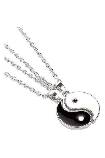 Mirfa Tai Chi Yin Yang Couple Pendant Necklace - Silver - Dual