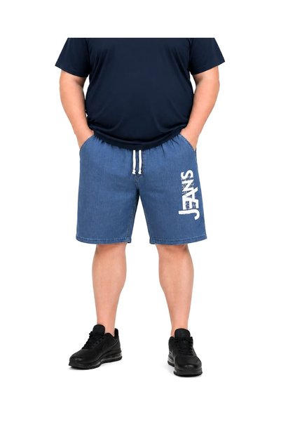 tambattal Pantaloni scurți din denim Lycra de mărime mare, imprimați (denim), croială confortabilă