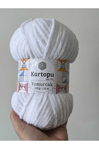 Kartopu Yumurcak Knitting Yarn 100 Gr K010 White Lot 73517