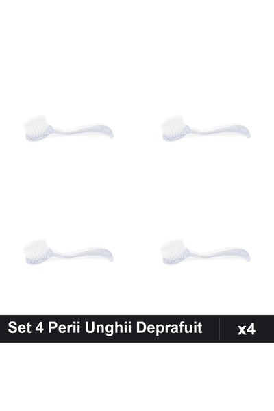 NAİLS Set 4 Perii Unghii cu Capac pentru Deprafuit, Transparent, Manichiură P...