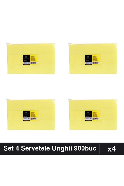 NAİLS Set 4 Servetele Fără Scame Unghii 900buc Galben, Manichiură Profesională
