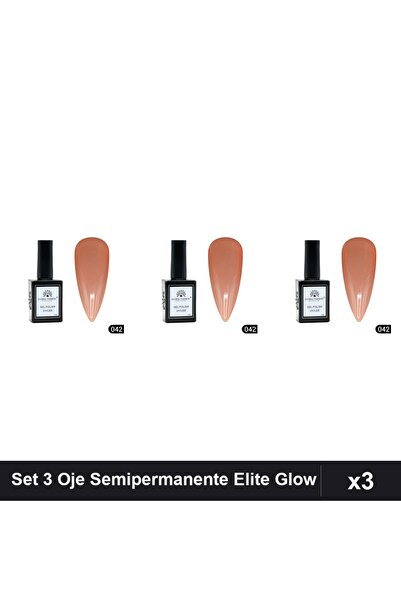 global fashion Set 3 Oje Semipermanente Elite Glow 15ml, Gel Polish UV/LED