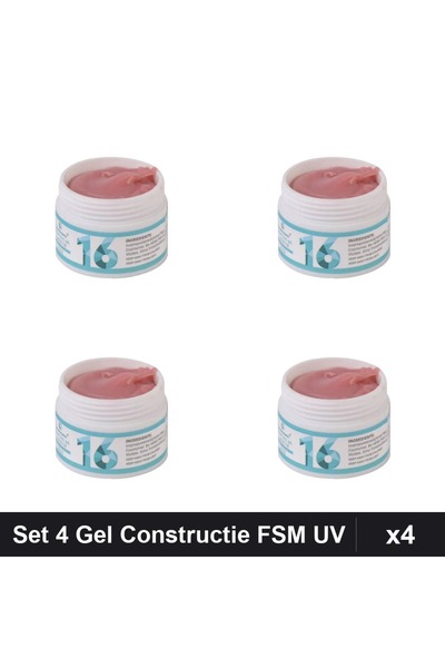 FSM Set 4 Gel Constructie UV LED 15g, Builder Gel Manichiura Profesionala