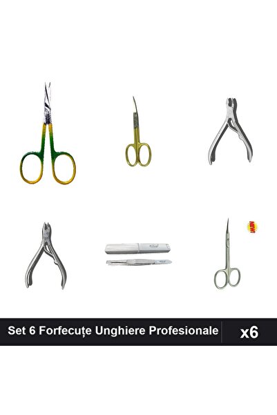 One Group Set 6 Forfecuțe și Clești Unghiere Profesionali, Manichiură Pedichi...