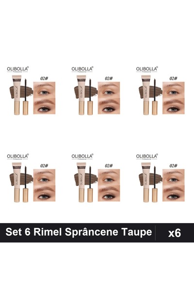 OLİBOLLA Set of 6 Eyebrow Mascara #02 Taupe, Eyebrow Definition and Filling