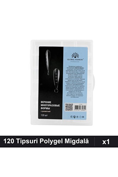 global fashion Set 120 Tipsuri Reutilizabile Polygel Formă Migdală, Extensii ...