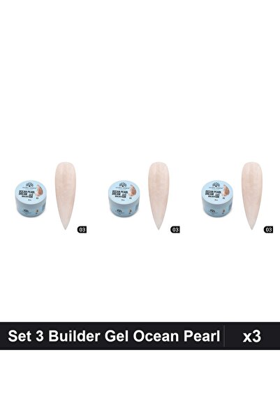 global fashion Set 3 Builder Gel Ocean Pearl Dream 15g, Constructie Unghii UV...