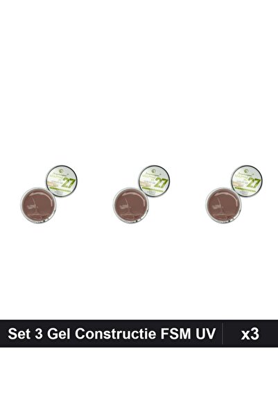 FSM Set 3 Gel Constructie UV LED 15g, Builder Gel Sculptura Unghii