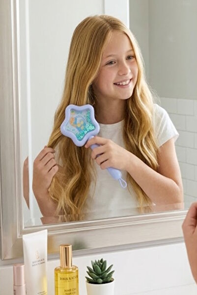 CAŞ DEKORASYON Blue Color Starry Children's Hair Brush Comb