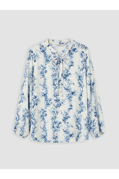 LC Waikiki Nevavm Collar Patterned Blouse with a Difference