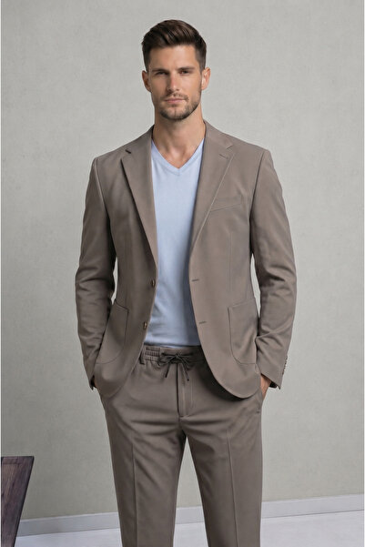 AtlasGiyim Men's Slimfit Suit with Pocketed Jogger Pants
