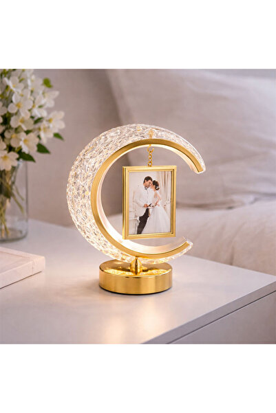 sanalbayim Işıklı Kristal Ay Kare Fotoğraf Çerçevesi