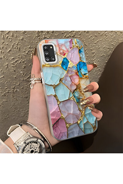 ARTISHELL Samsung Galaxy A31 Uyumlu Mermer Desenli Düşmeye Dayanıklı Telefon ...