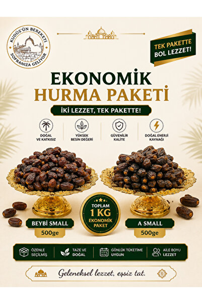 Hurma Kervanı Ekonomik Hurma Paketi 1 KG Beybi Small 500 Gr ve A Small 500 Gr...
