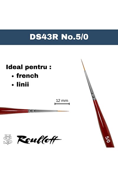 Roubloff Perie de unghii, DS43R Nr. 5/0 Liner, Păr sintetic