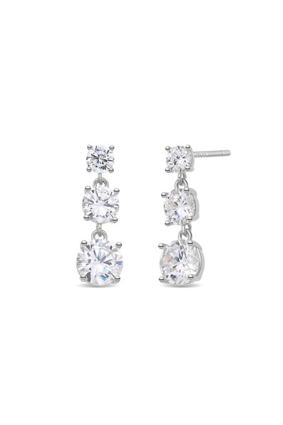 Lisa&Co. Cercei Argint Crystal Sway Argint placat cu rodiu / Zircon / Alb