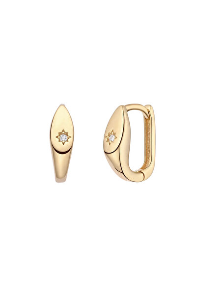 Lisa&Co. Cercei Argint Compass Argint placat cu aur galben / Fara pietre