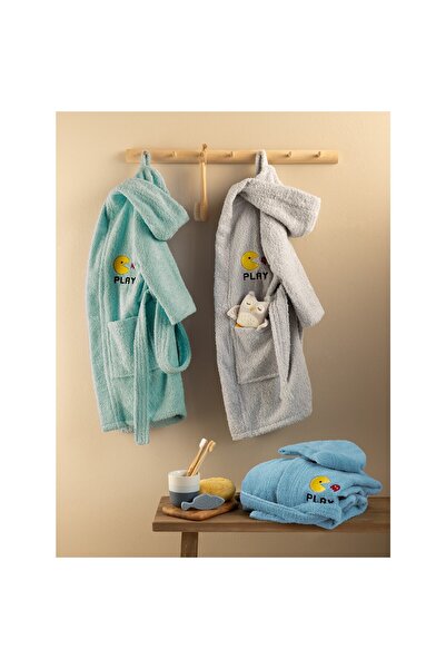 PALAMAIKI Μπουρνούζι με Κουκούλα Kids Bath PAC GREY 2-4 Grey