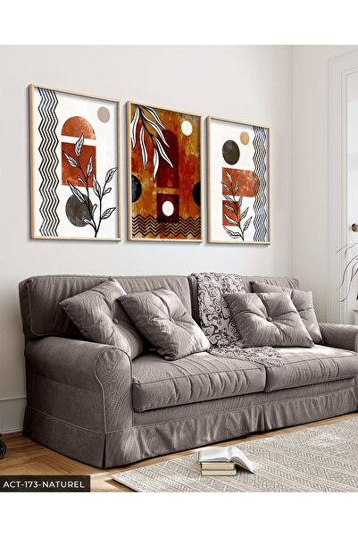 CeSht Watercolor Look Abstract Art 3 Piece Wooden Framed Painting Act