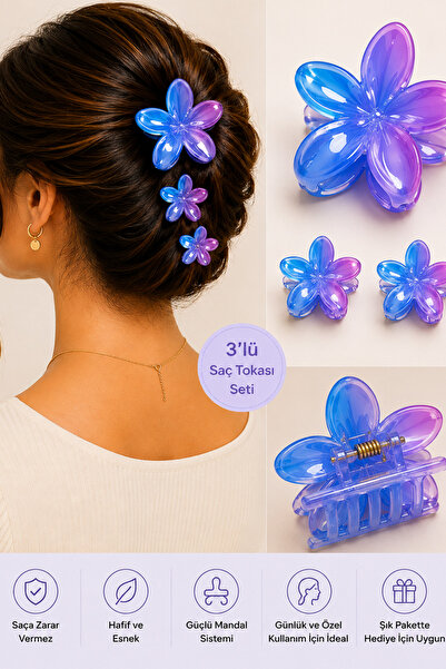 Trend Mix Kids Κλιπ μαλλιών με λουλούδι λωτού, γυαλιστερή εμφάνιση, κλιπ για ...