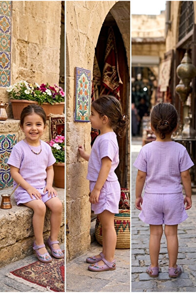 meyastore Girl's Shorts Set with Drawstring