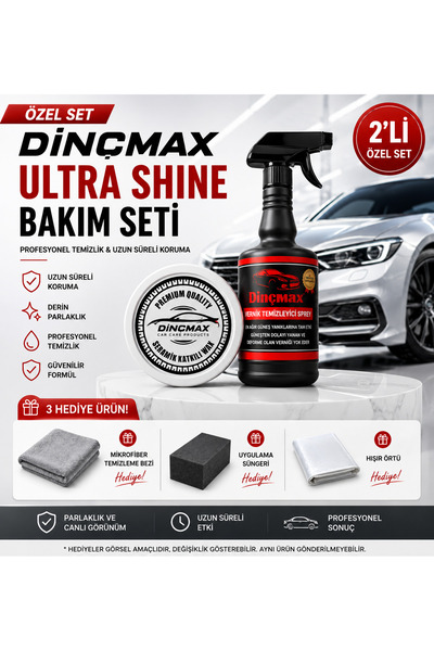 Dinçmax Ultra Shine Bakım Seti- Araba Güneş Yanığı Giderici