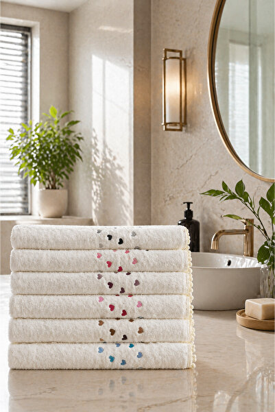 Bella Home Yoncagül 50x90 Ponponlu El Havlusu | 6 Adet | %100 Pamuk, Ultra Yu...