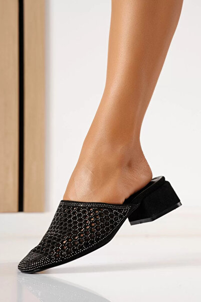 Zaira Papuci cu toc dama negre din piele ecologica intoarsa Ilinca #25290 - 40