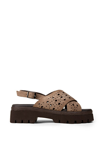 Deery Women's Genuine Suede Mink Color Sandals