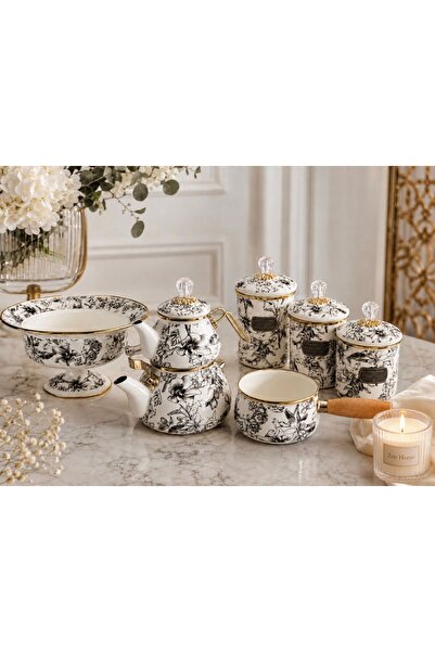Santara ELEGANCE ACAR SCOTTİSH GARDEN EMAYE 4 FARKLI ÜRÜNDEN OLUŞAN MUTFAK & ...
